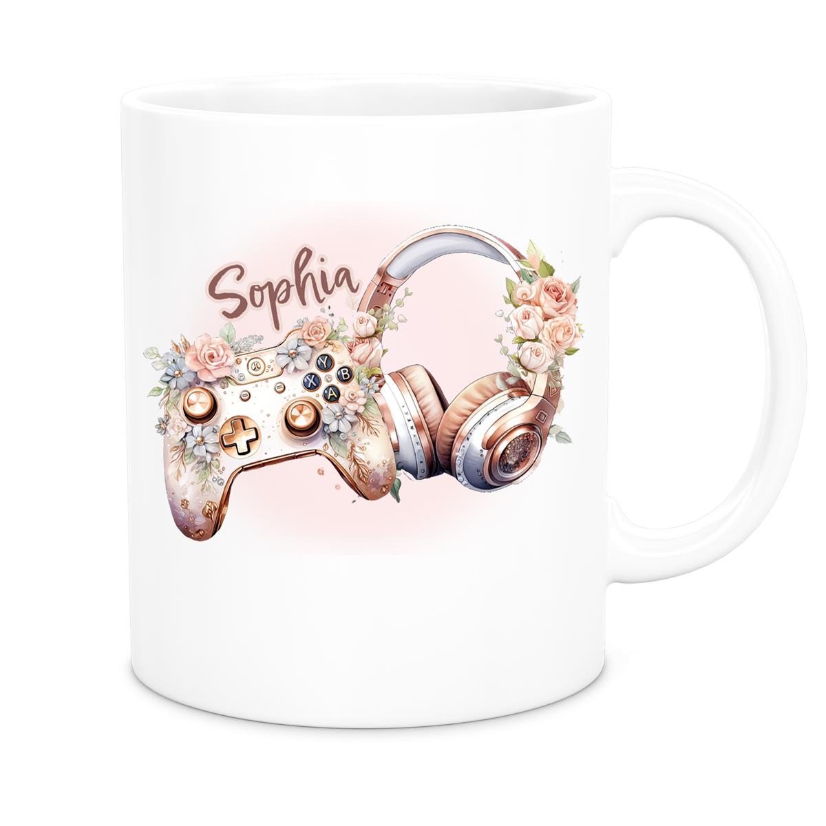 Tasse Gamer 4 Wunschname Keramik Kinderbecher personalisiert versch. Farben