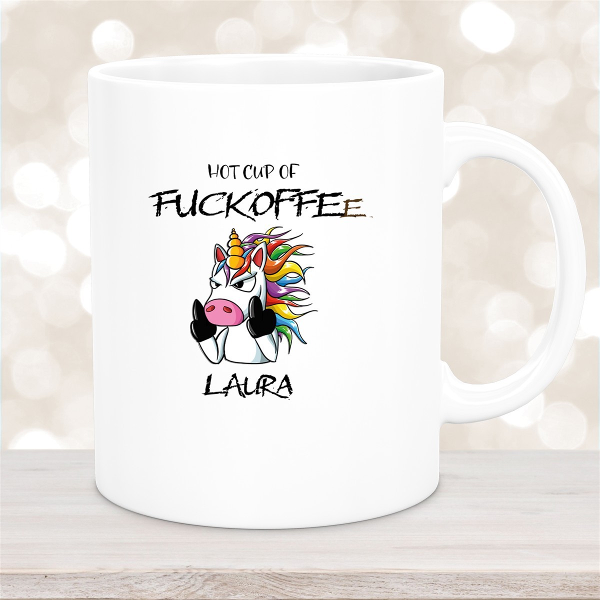 Tasse Einhorn #9 Wunschname Keramik Kinderbecher personalisiert Weiß