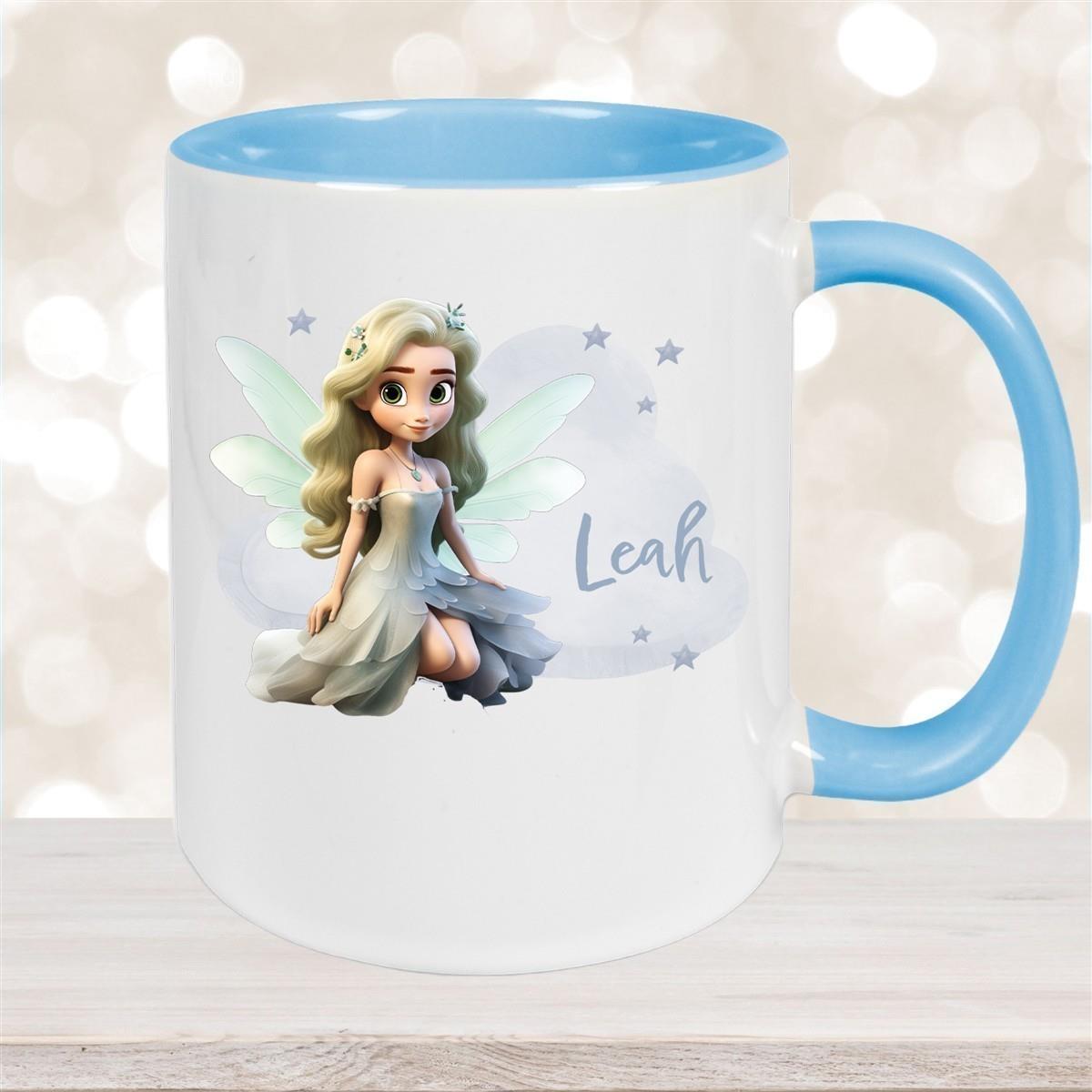 Tasse Fee 4 Wunschname Keramik Kinderbecher personalisiert versch. Farben