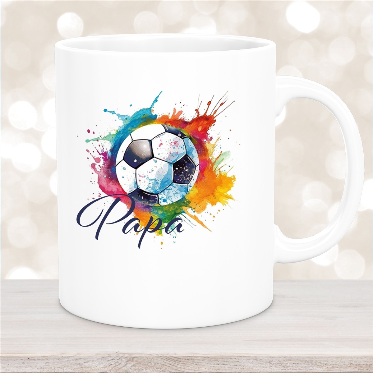 Tasse Wunschname Fußball #20 Personalisiert Keramik Kinderbecher Weiß