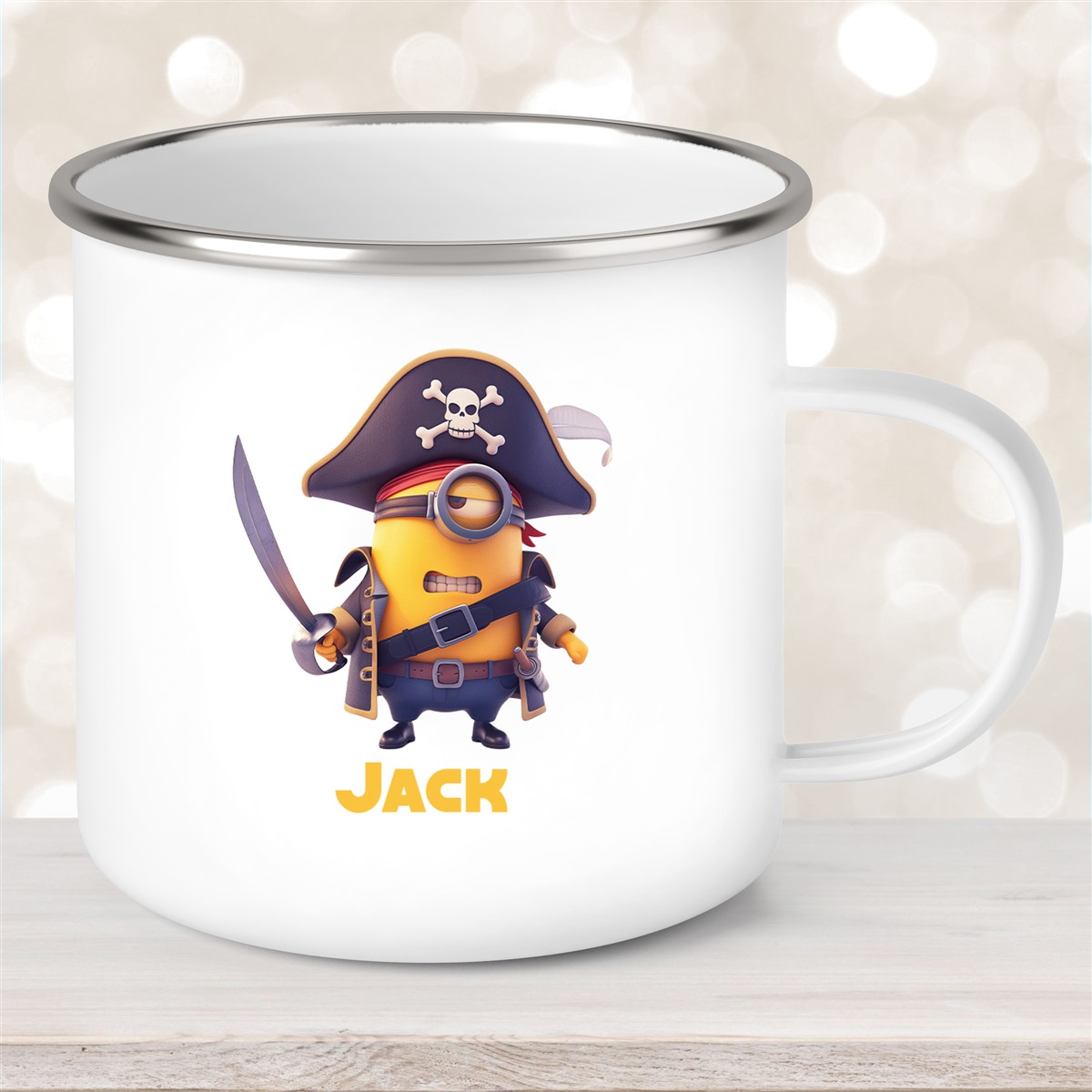 Tasse Minions Kinder Minion #1 Pirat Wunschname Emaille Kinderbecher personalisiert