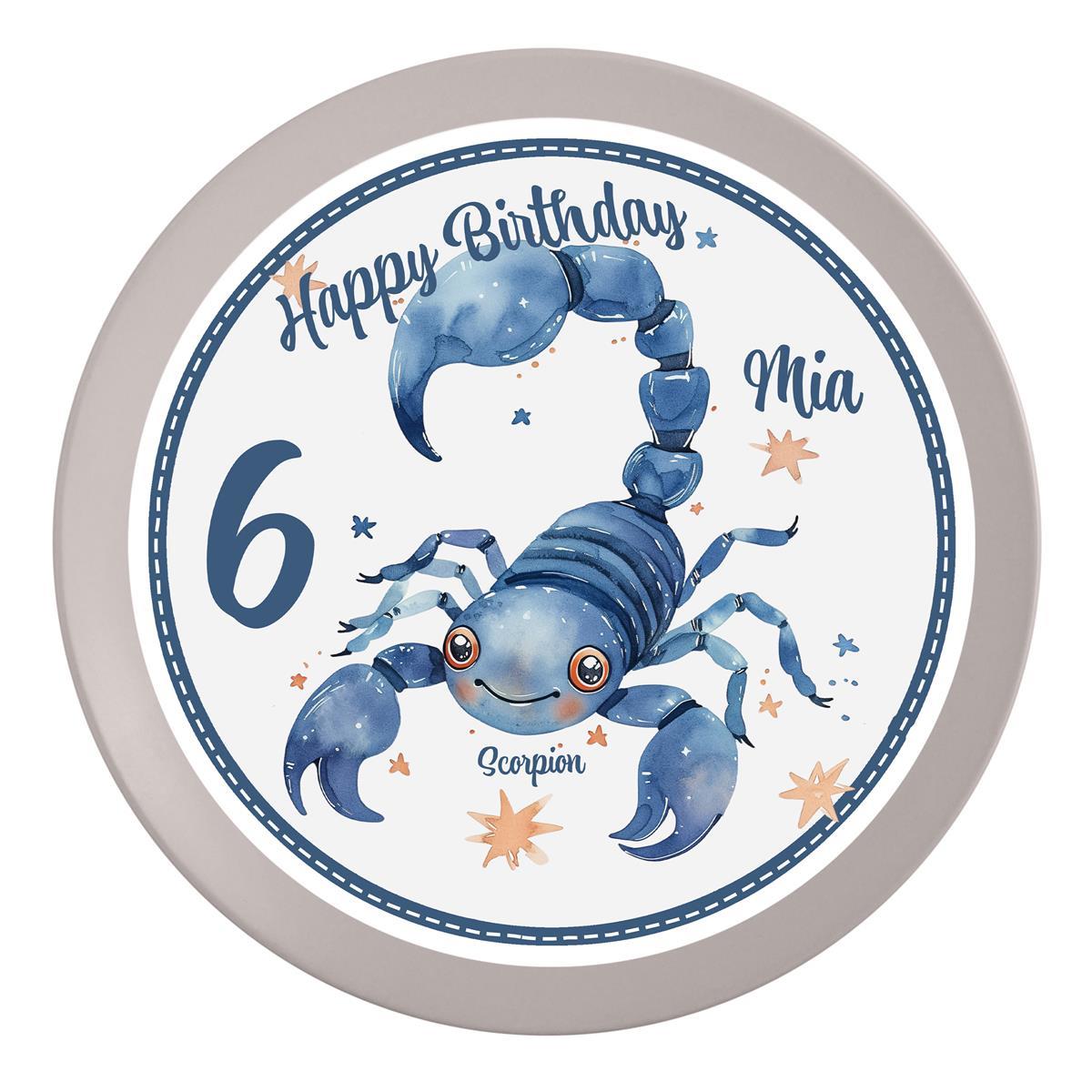 Tortenaufleger Geburtstag Sternzeichen Skorpion 1 Name & Zahl (20cm) Fondant Papier