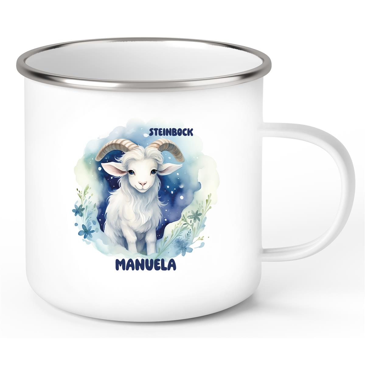 Tasse Sternzeichen Kinder Steinbock 1 Wunschname Emaille Kinderbecher personalisiert