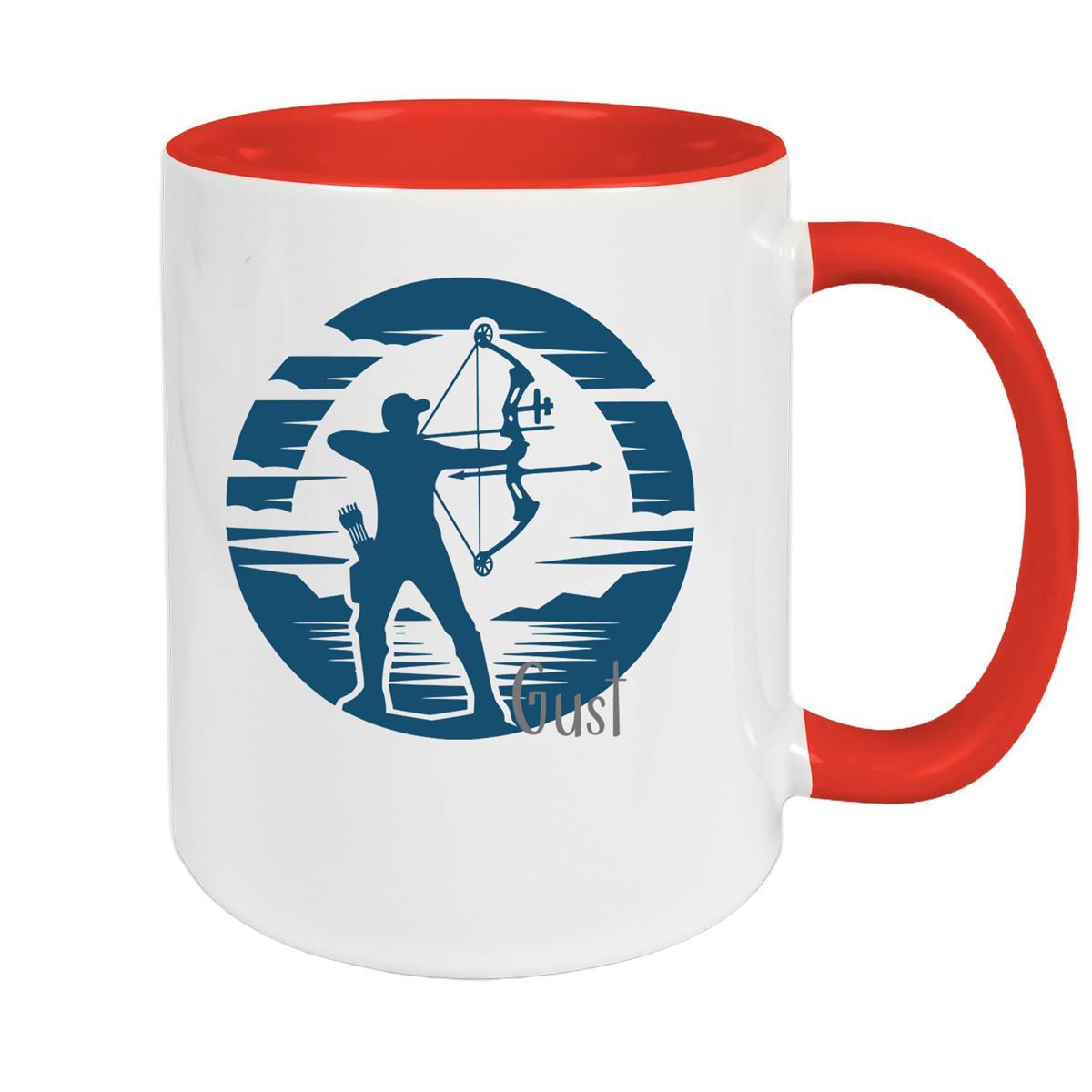 Tasse Bogenschütze 3 Wunschname Keramik personalisiert versch. Farben