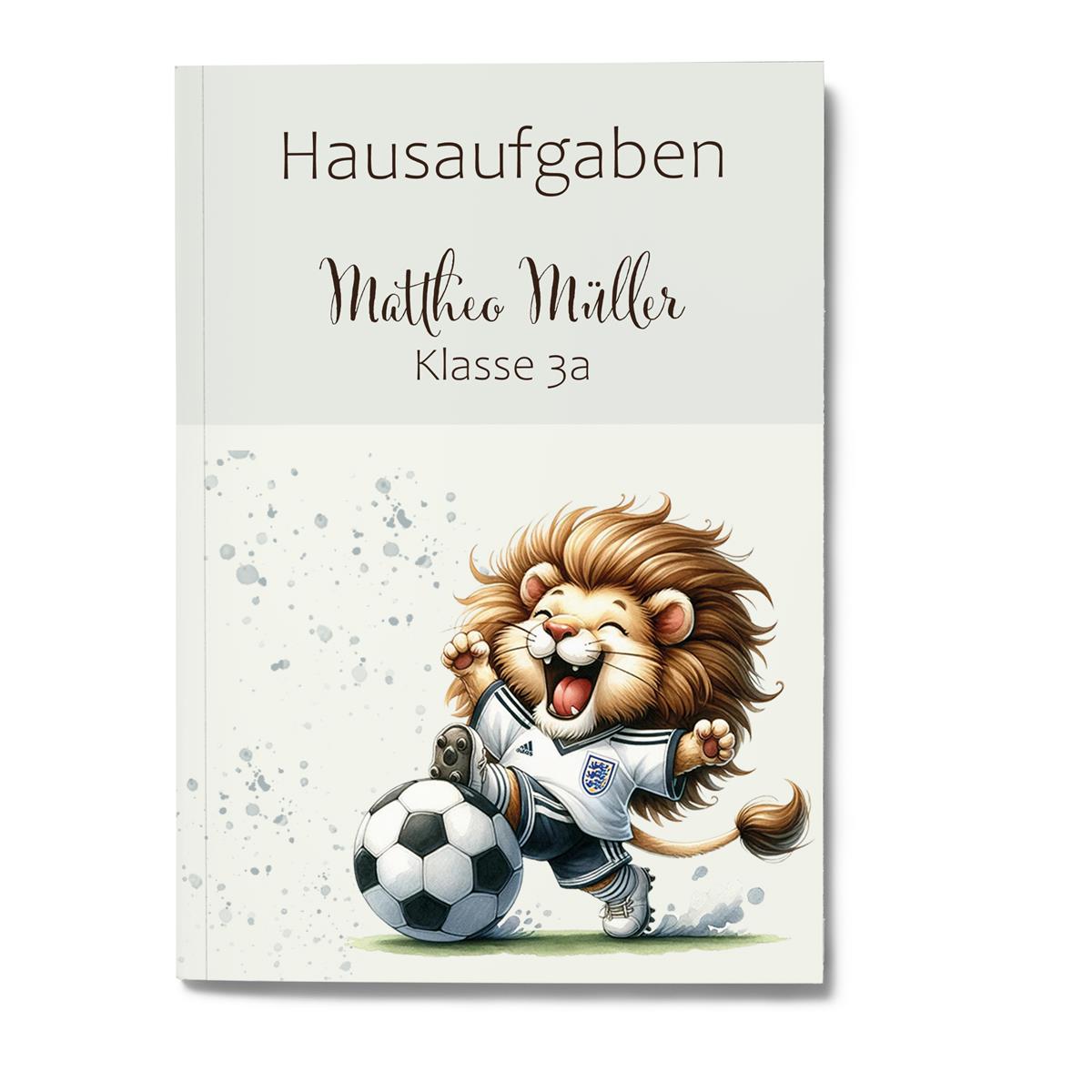 Hausaufgabenheft Fußball #9  DIN A5 - 48 Blatt mit Name und Klasse