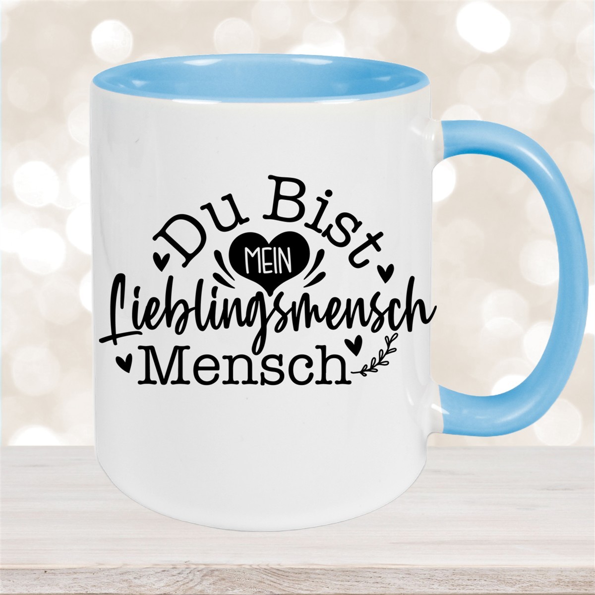 Tasse Spruch Valentinstag #14 Keramik versch. Farben Hellblau