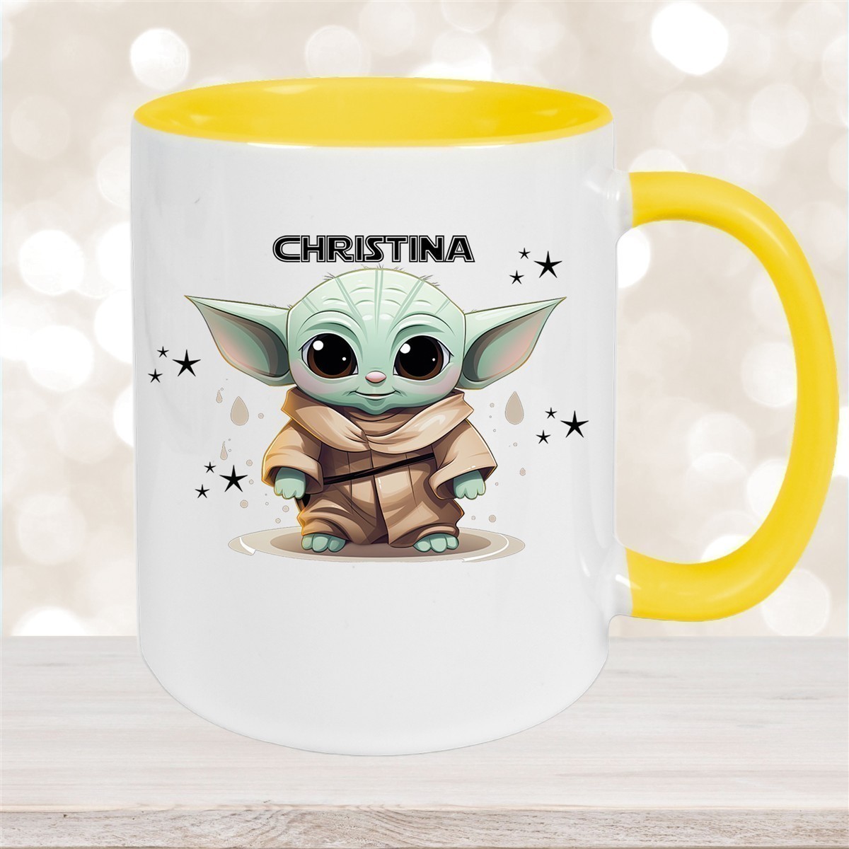 Tasse Wunschname Baby-Yoda #3 Keramik Kinderbecher personalisiert versch. Farben
