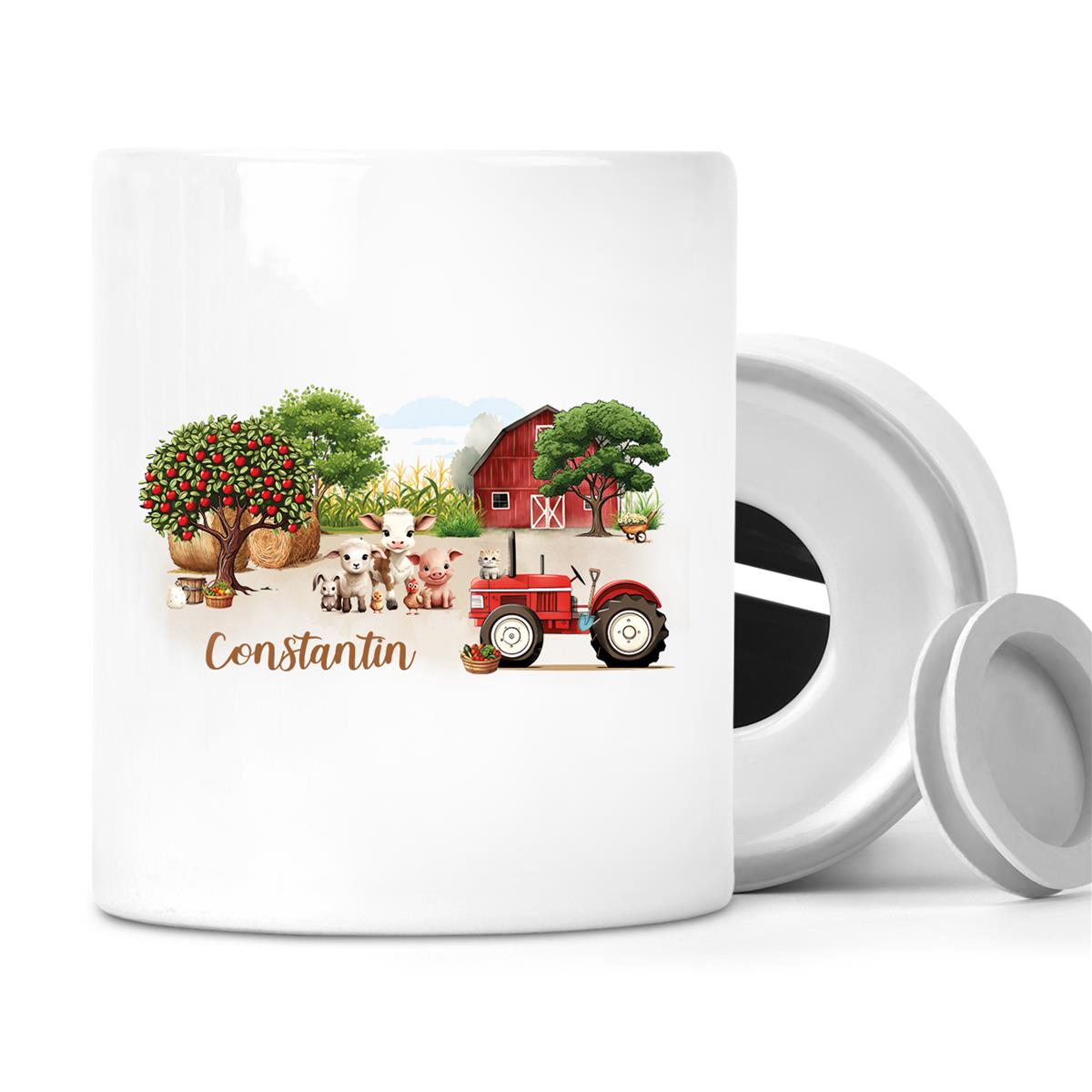 Spardose mit Wunschname Bauernhof #1 personalisiert