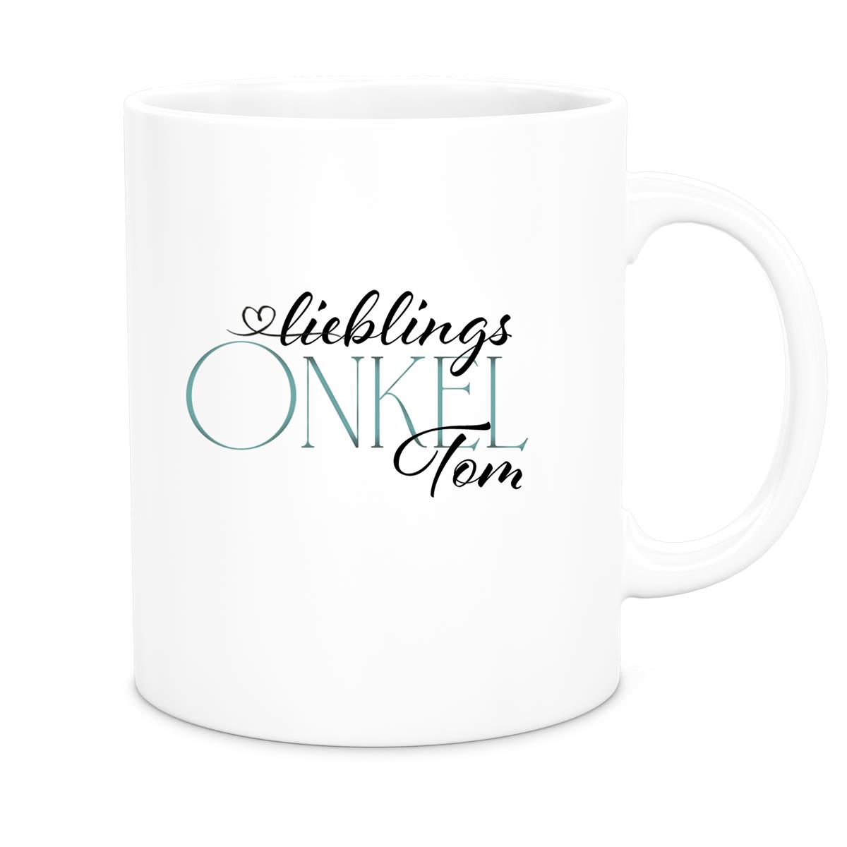 Tasse Wunschname Lieblings-Onkel 1 personalisiert Keramik Becher versch. Farben