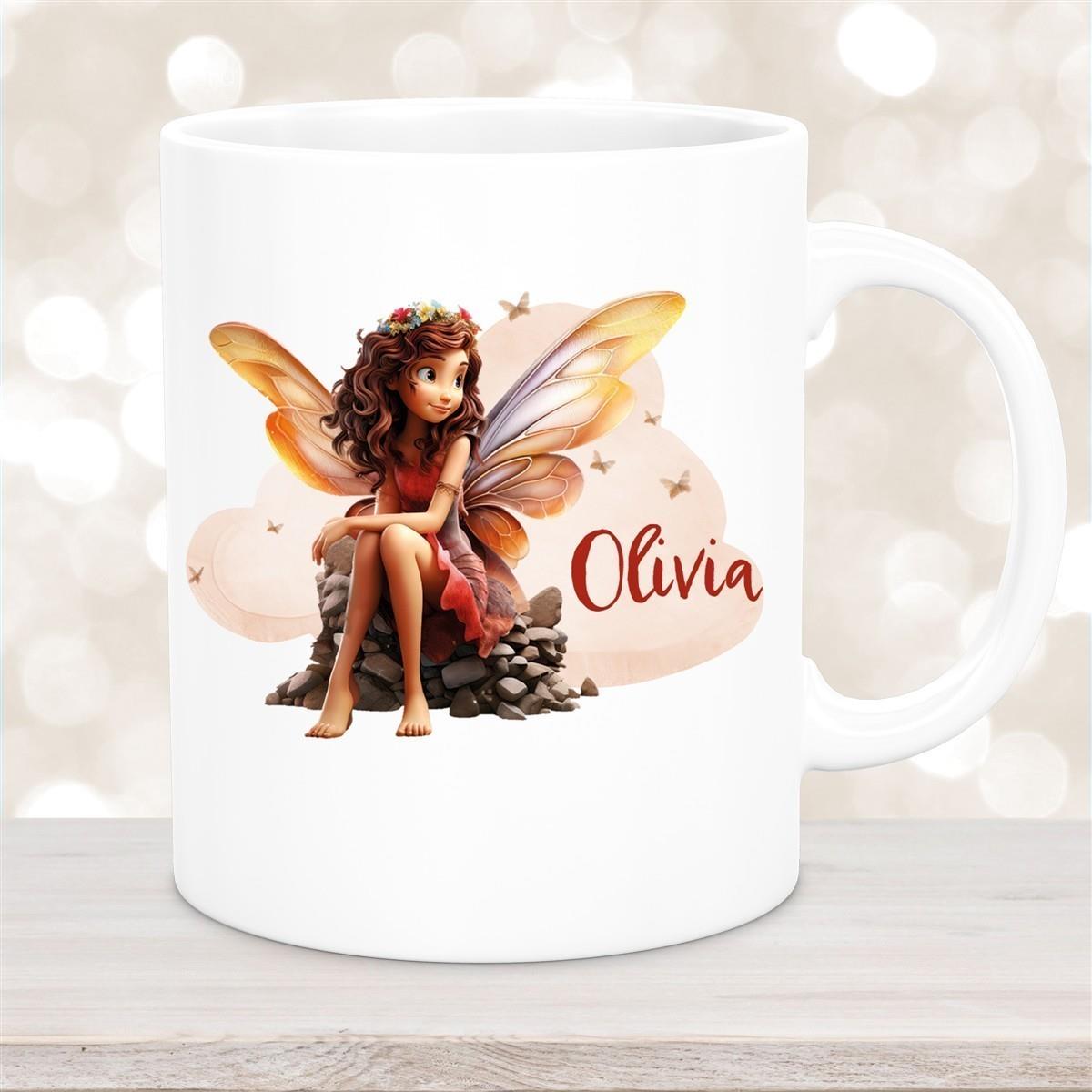 Tasse Fee 2 Wunschname Keramik Kinderbecher personalisiert versch. Farben