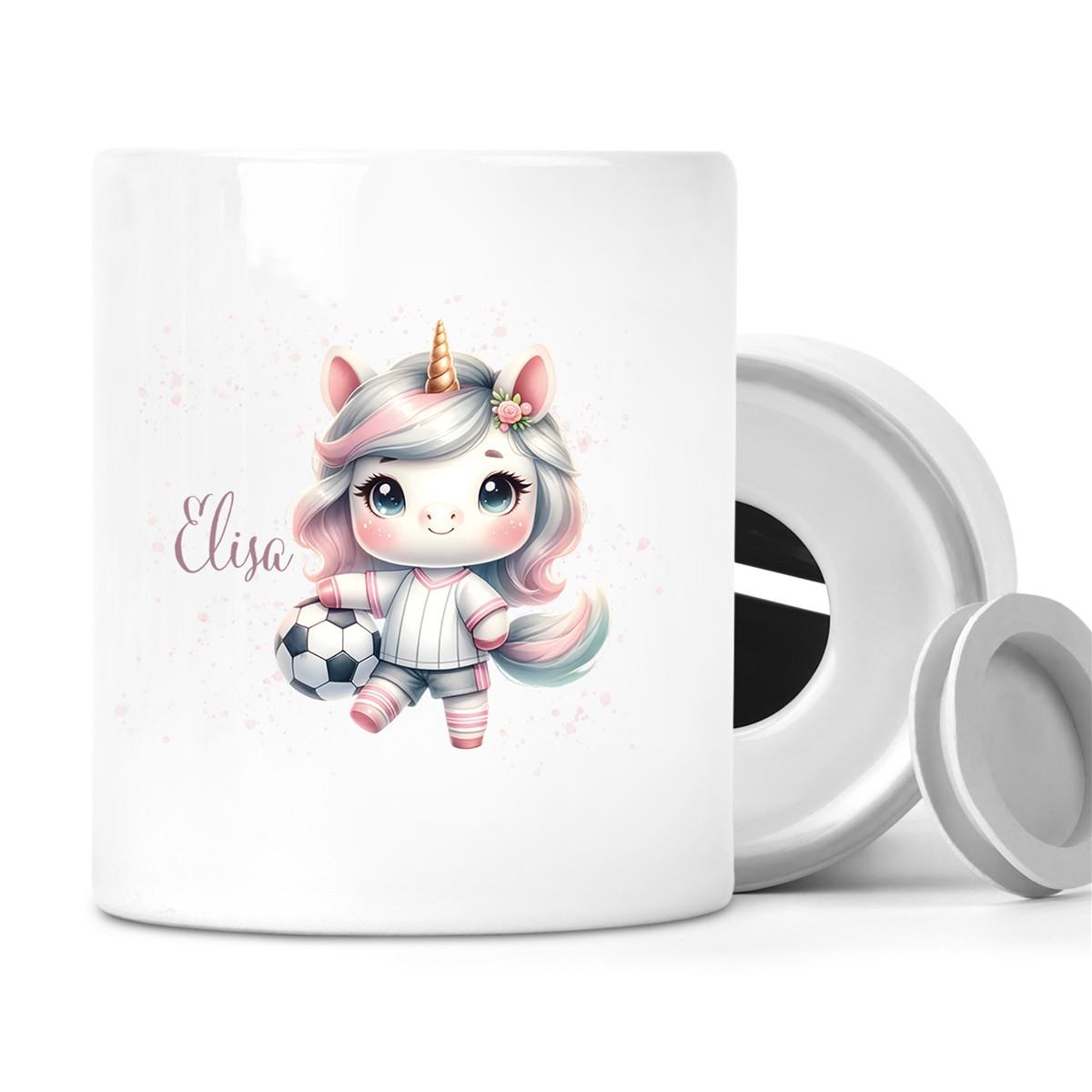 Spardose mit Wunschname Fußball  10 personalisiert