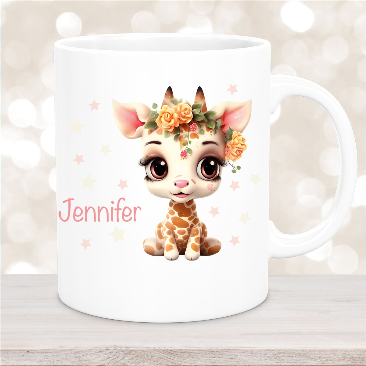 Tasse Wunschname Giraffe #1 Keramik Kinderbecher versch. Farben