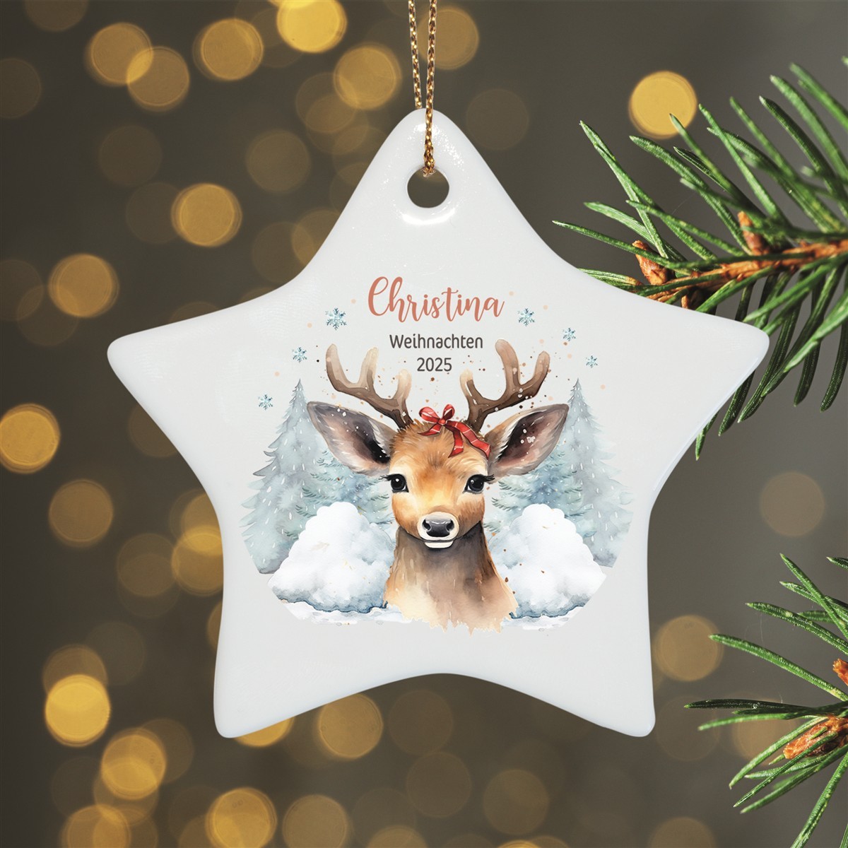 Christbaumanhänger Weihnachten Rentier Mama #1 Ornament Christbaumschmuck versch. Formen