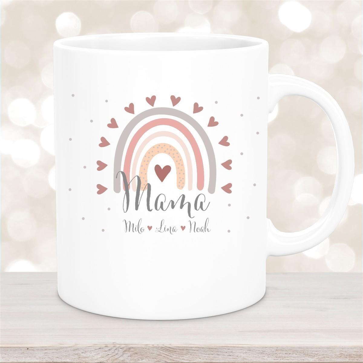 Tasse Muttertag 9 Wunschnamen Keramik Personalisiert versch. Farben