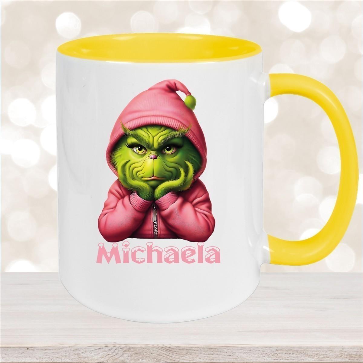 Tasse Wunschname Weihnachten Grinch 10 Keramik Kinderbecher versch. Farben