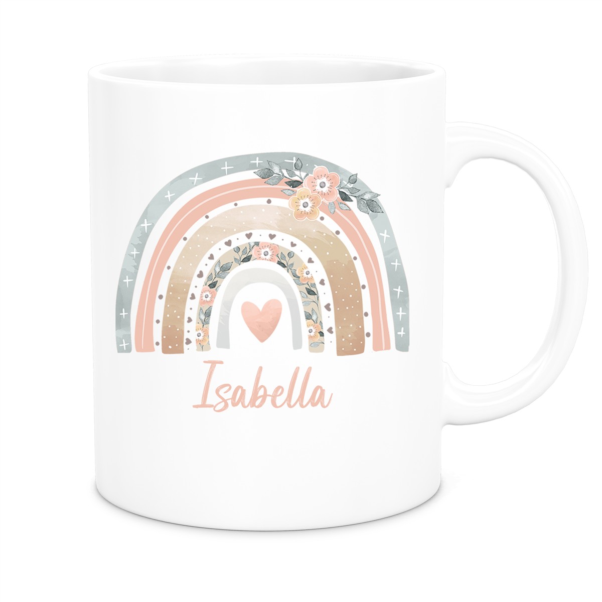 Tasse Wunschname Regenbogen 7 Keramik Kinderbecher versch. Farben