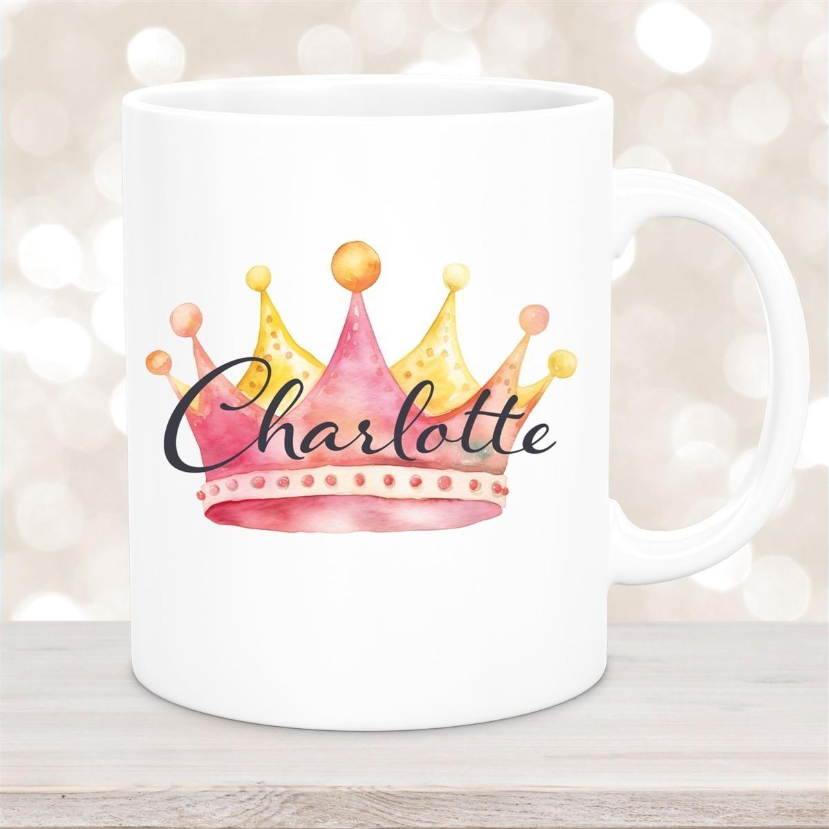 Tasse Krone 2 Wunschname Keramik Kinderbecher personalisiert versch. Farben