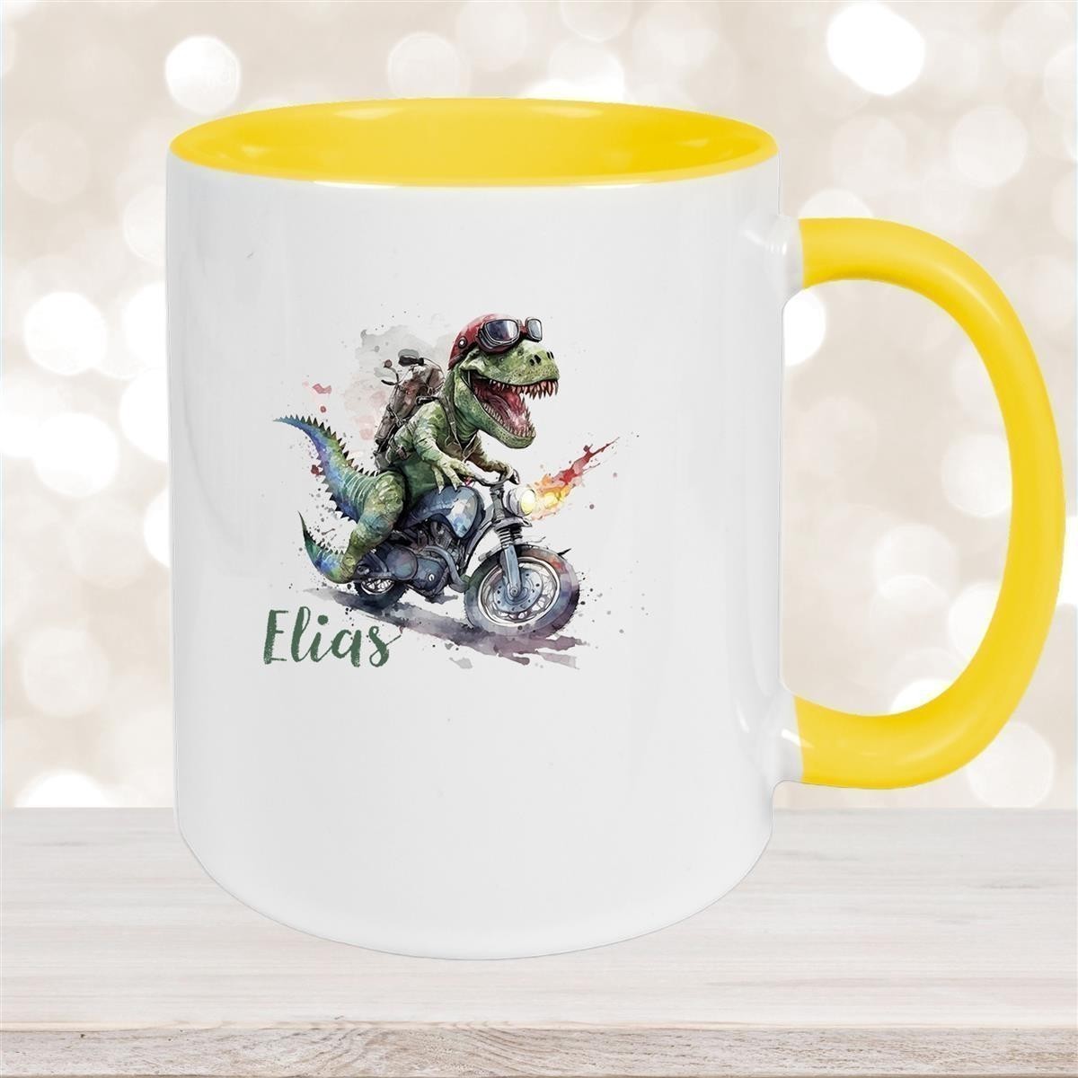 Tasse Dino #5 Wunschname Keramik Kinderbecher Personalisiert versch. Farben