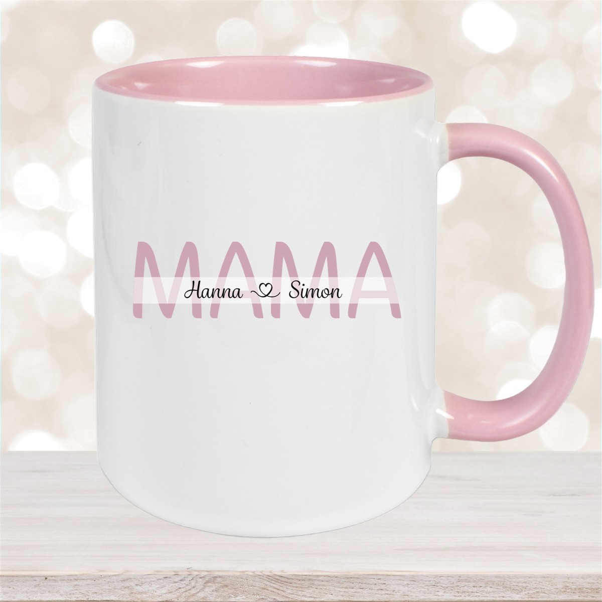 Tasse Muttertag #1 Wunschnamen Keramik Personalisiert Altrosa