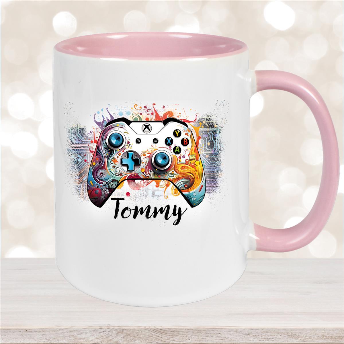 Tasse Gamer #2 Wunschname Kinderbecher personalisiert Keramik Altrosa