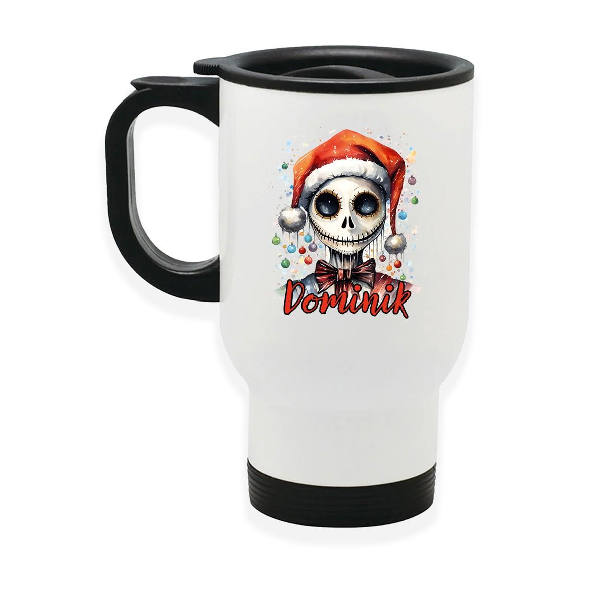 Edelstahl-Thermobecher mit Deckel Weihnachten Nightmare before Christmas 6 personalisiert weiß