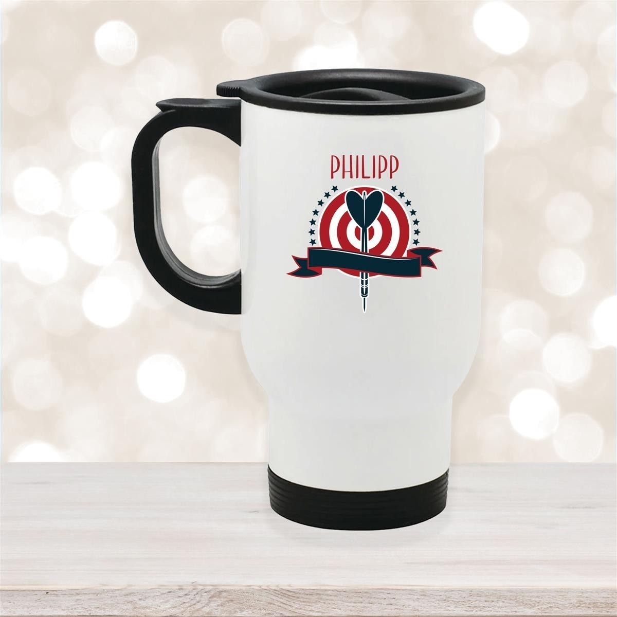 Edelstahl-Thermobecher mit Deckel Dart #04 weiß