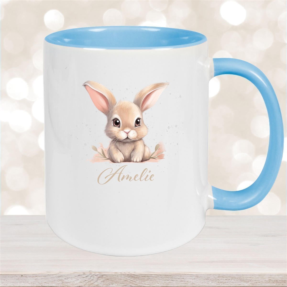 Tasse Ostern - Hase #7 Wunschnamen Keramik personalisiert versch. Farben