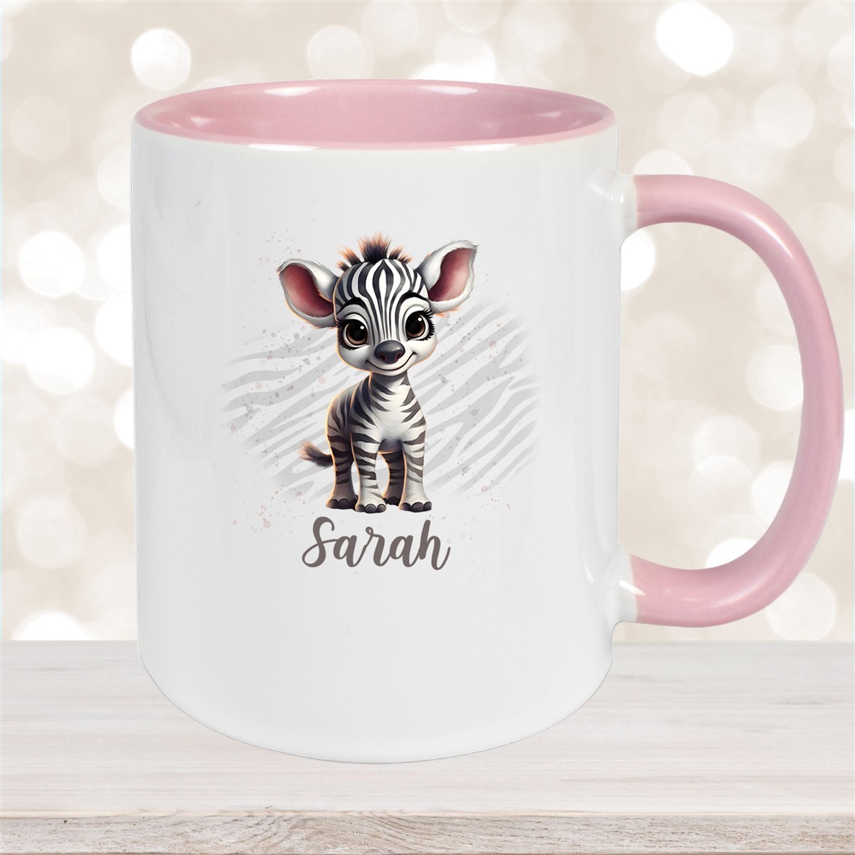 Tasse Wunschname Zebra #1 Keramik Kinderbecher versch. Farben