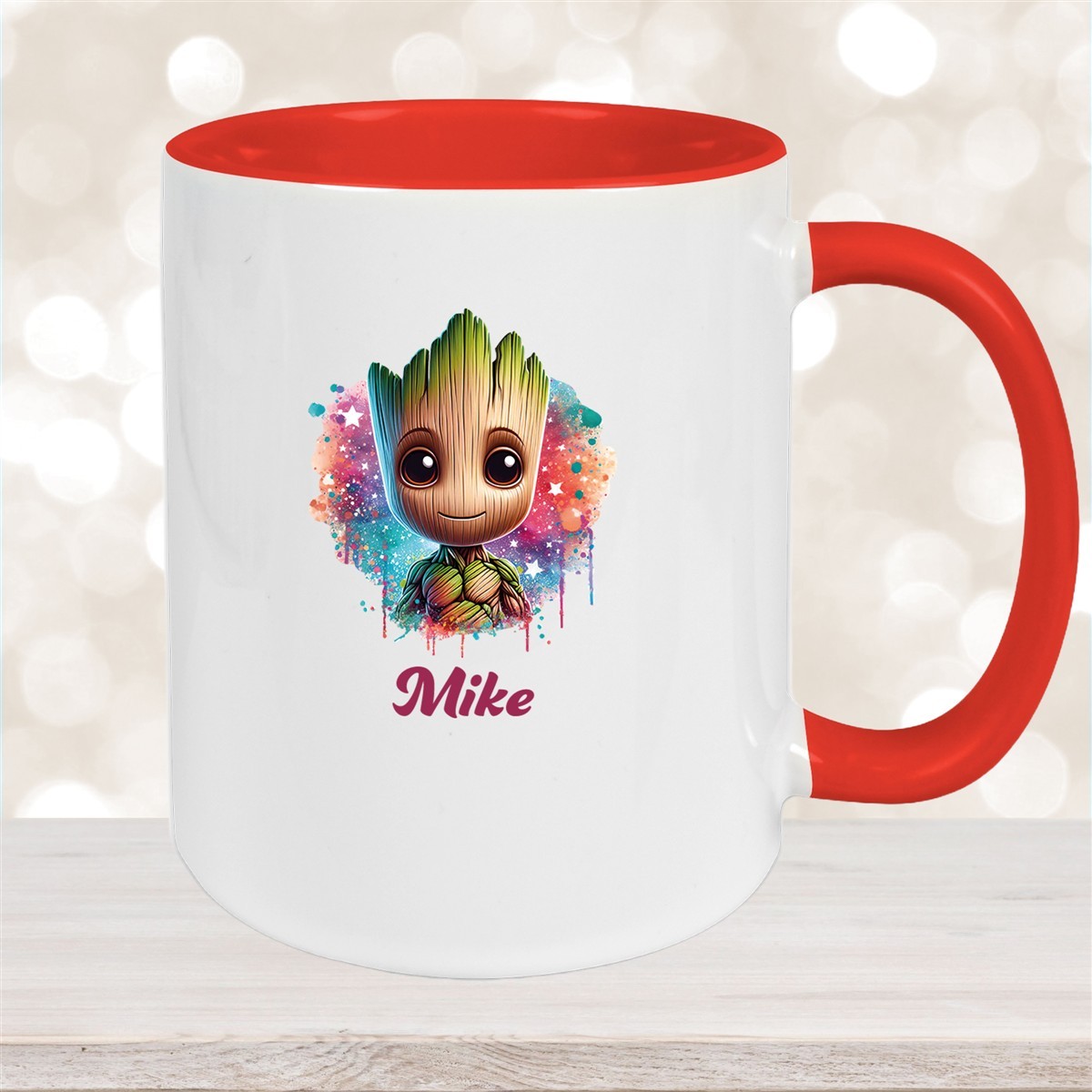 Tasse Baby-Groot #4 Wunschname Keramik Kinderbecher personalisiert Rot