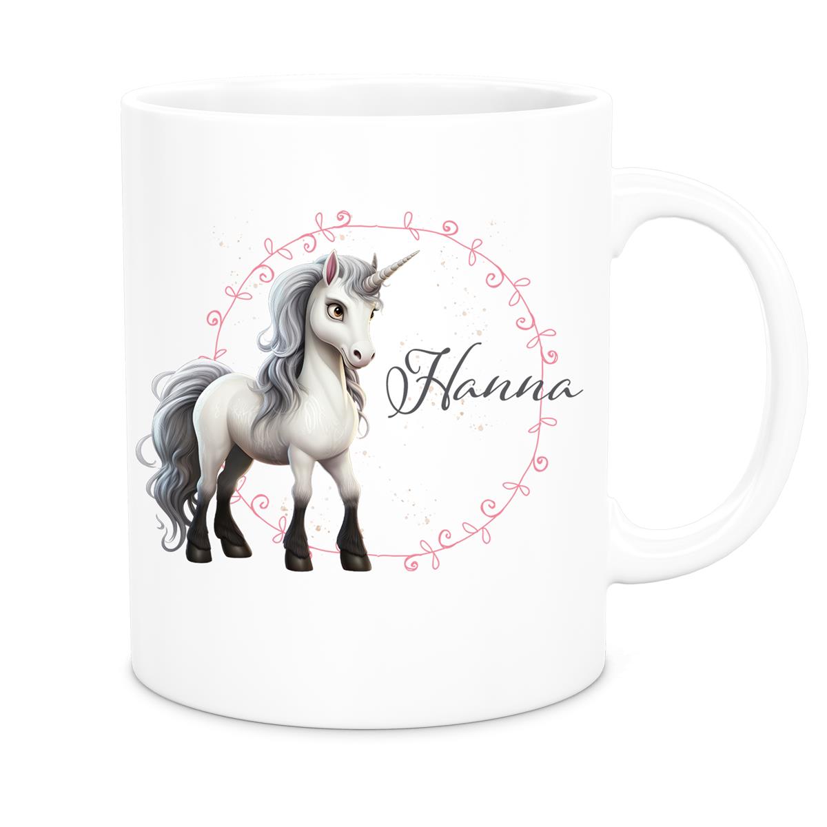 Tasse Einhorn 6 Wunschname Keramik Kinderbecher personalisiert versch. Farben