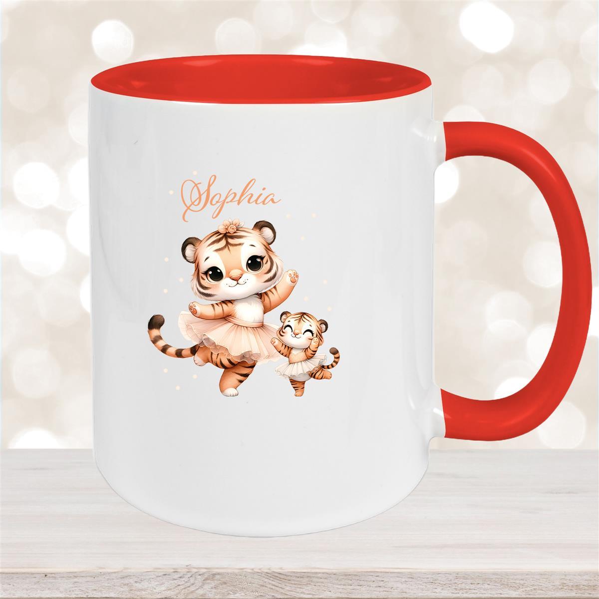 Tasse Wunschname Tiger #2 Keramik Kinderbecher versch. Farben