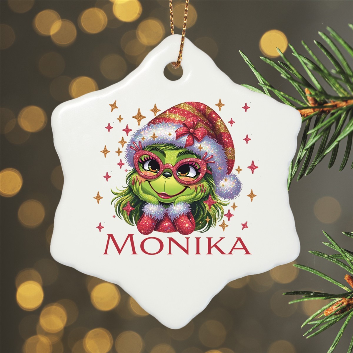 Christbaumanhänger Weihnachten Lady - Grinch #1 Ornament Christbaumschmuck versch. Formen