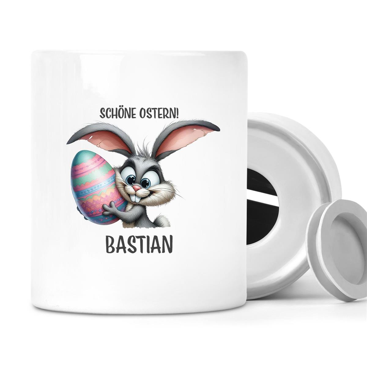 Spardose Ostern - Hase 5 mit Wunschname personalisiert
