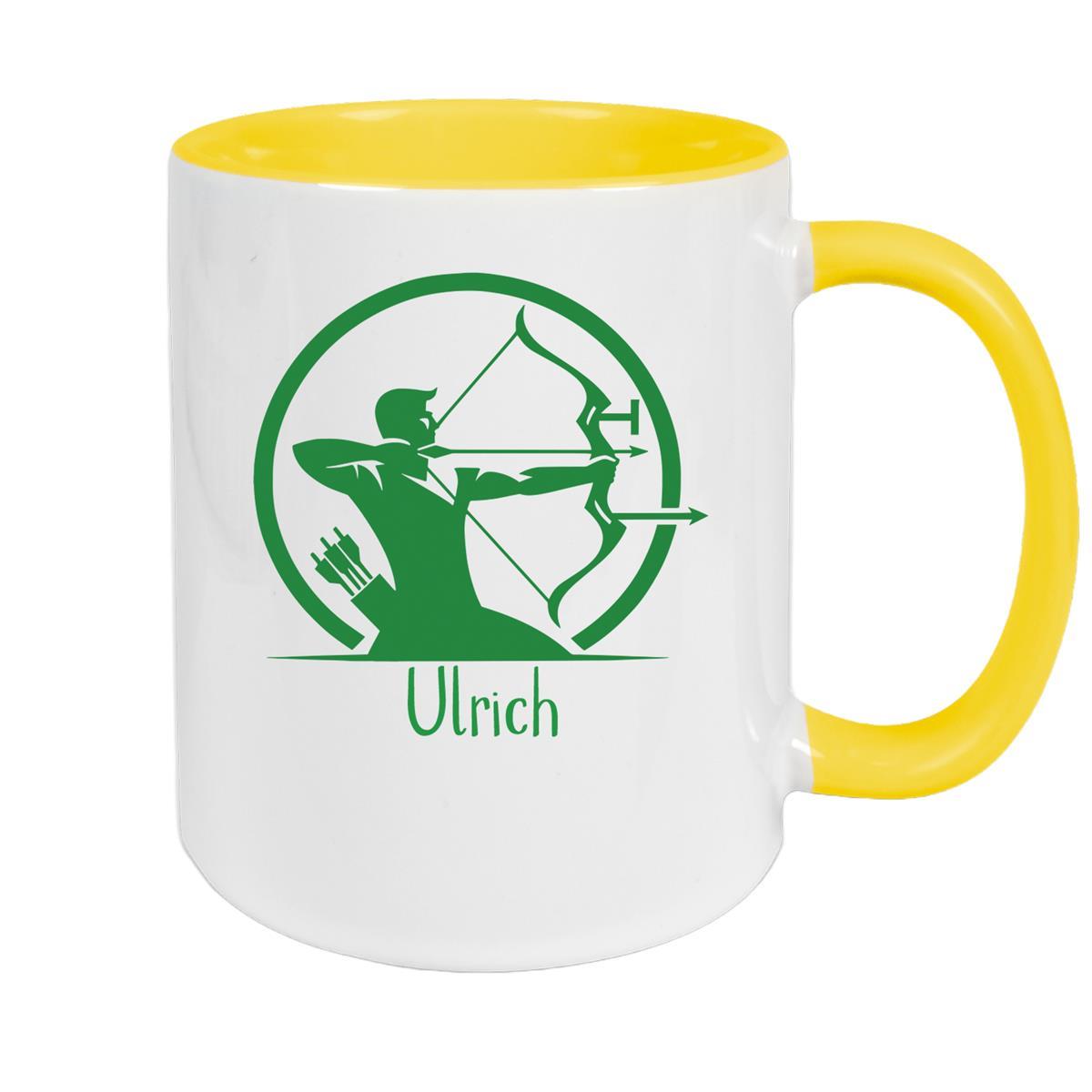 Tasse Bogenschütze 1 Wunschname Keramik personalisiert versch. Farben