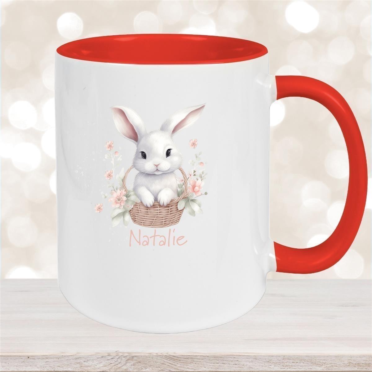 Tasse Hase 1 Wunschnamen Keramik personalisiert versch. Farben