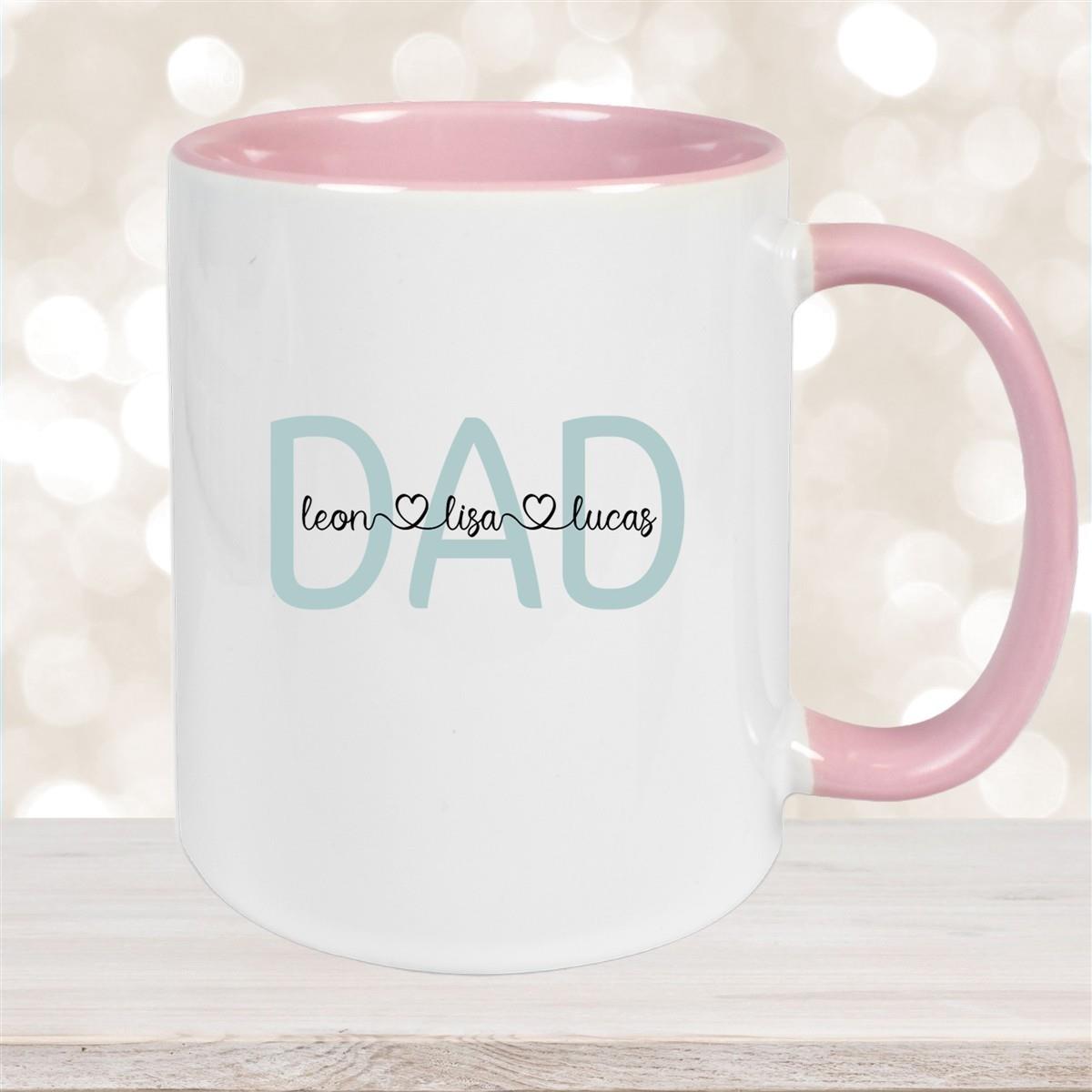 Tasse Vatertag 2 Wunschnamen Keramik Personalisiert versch. Farben