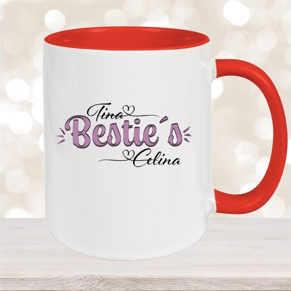 Tasse Wunschname Lieblings-Bestie #1 personalisiert Keramik Becher versch. Farben