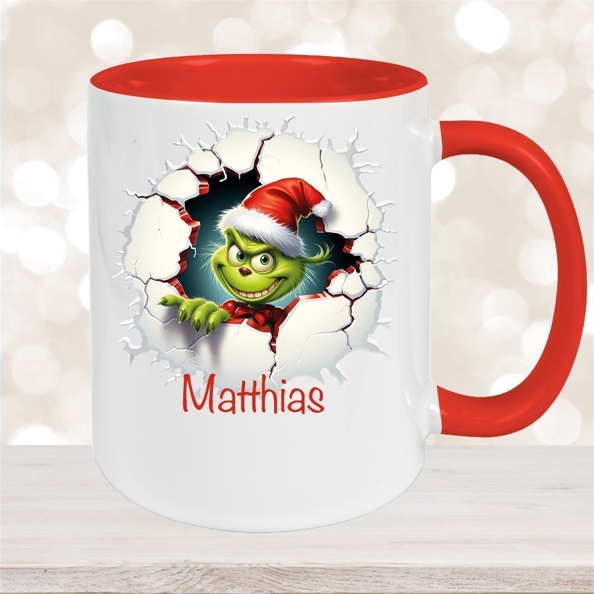 Tasse Wunschname Weihnachten Grinch #8 Keramik Kinderbecher versch. Farben
