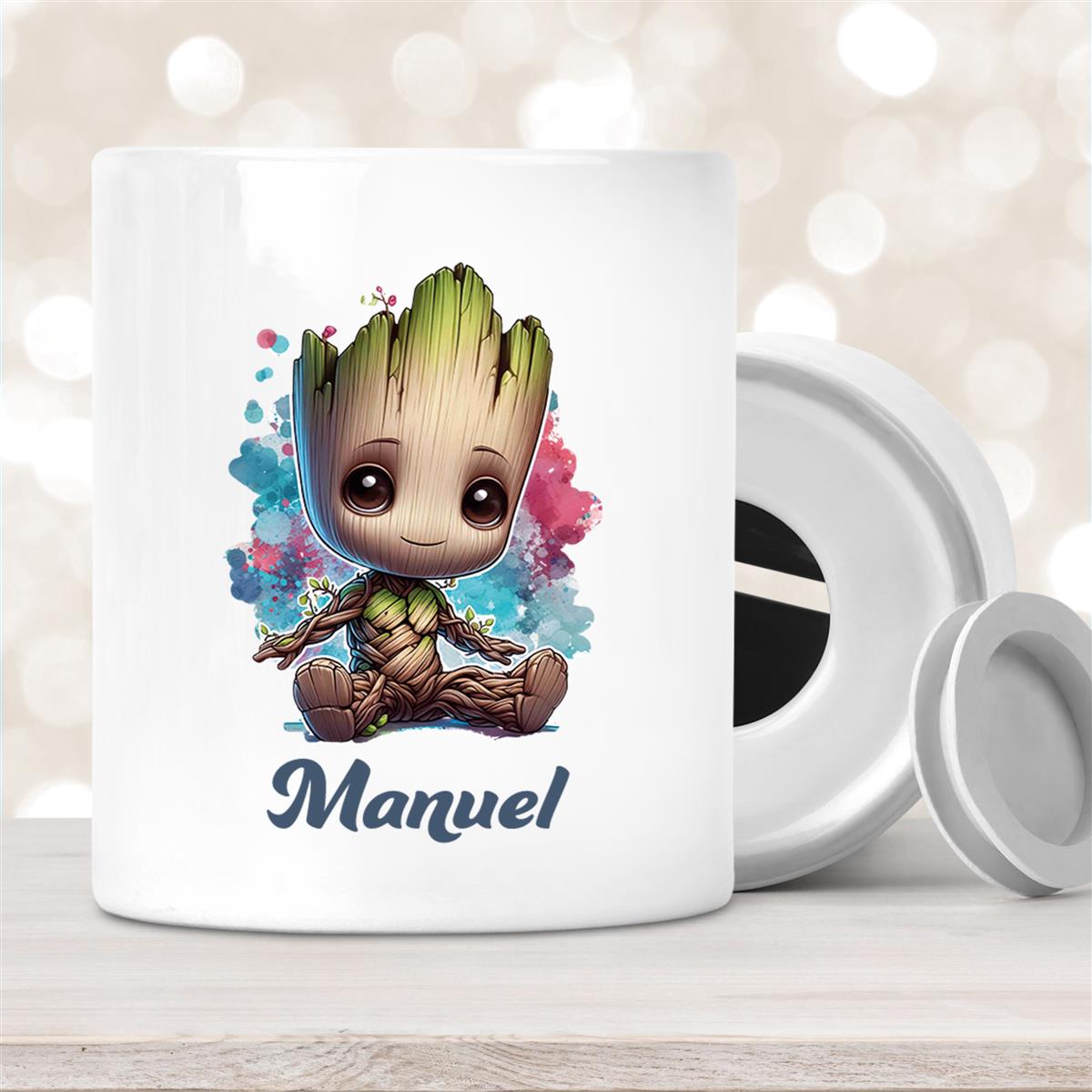Spardose mit Wunschname Baby-Groot #1 personalisiert