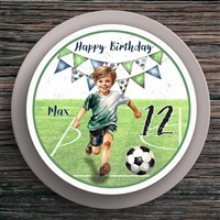 Tortenaufleger Geburtstag Fußball #6 Name & Zahl (20cm)