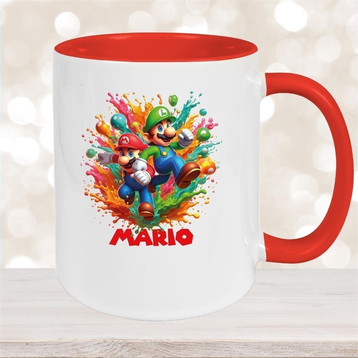 Tasse Wunschname Super-Mario #4 Keramik Kinderbecher personalisiert versch. Farben
