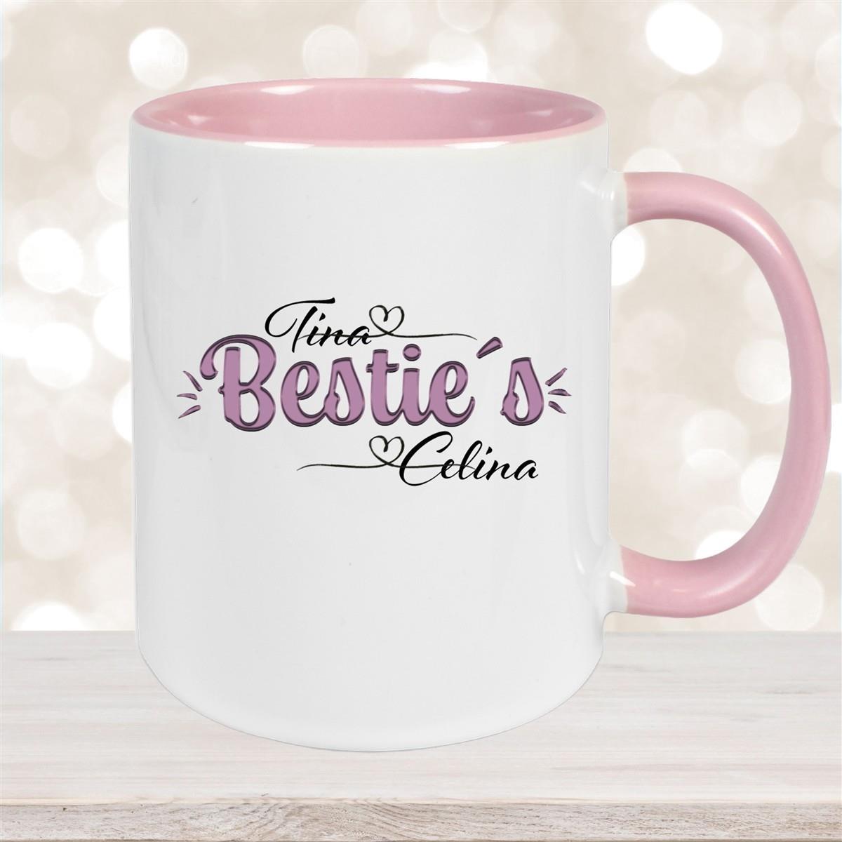 Tasse Wunschname Lieblings-Bestie 1 personalisiert Keramik Becher versch. Farben