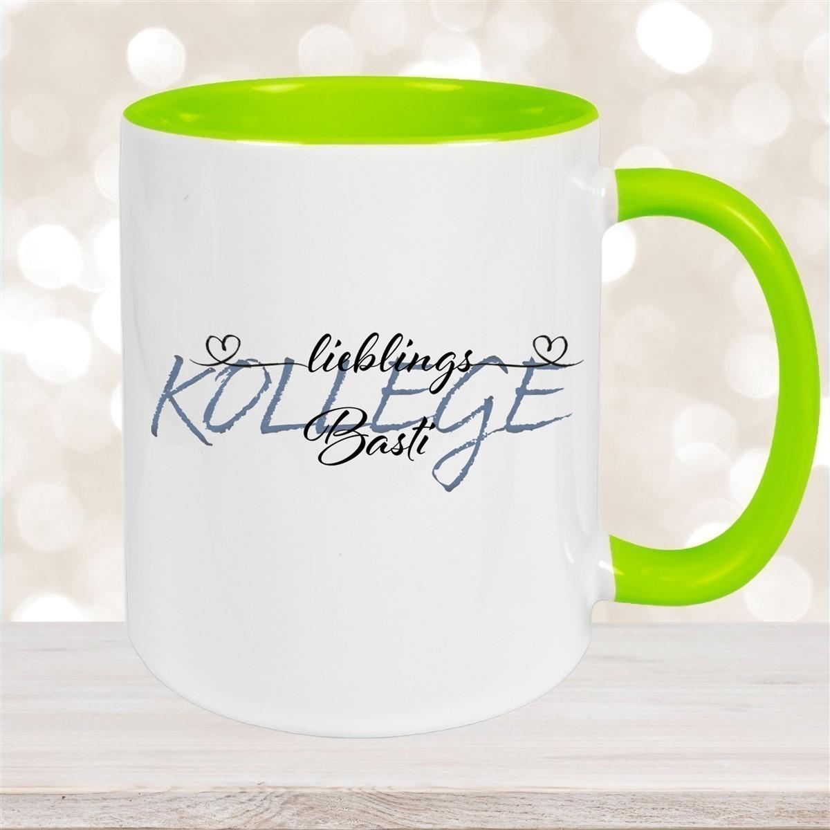 Tasse Wunschname Lieblings-Kollege 2 personalisiert Keramik Becher versch. Farben