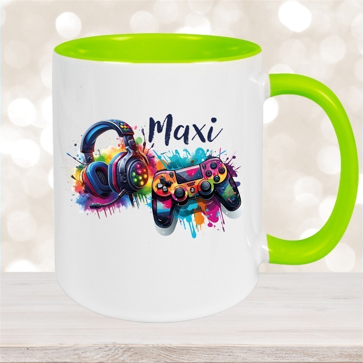 Tasse Gamer #3 Wunschname Keramik Kinderbecher personalisiert versch. Farben