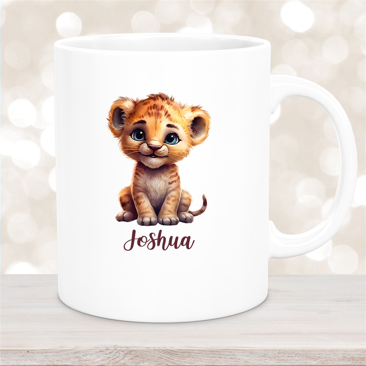 Tasse Wunschname Löwe #2 Keramik Kinderbecher versch. Farben