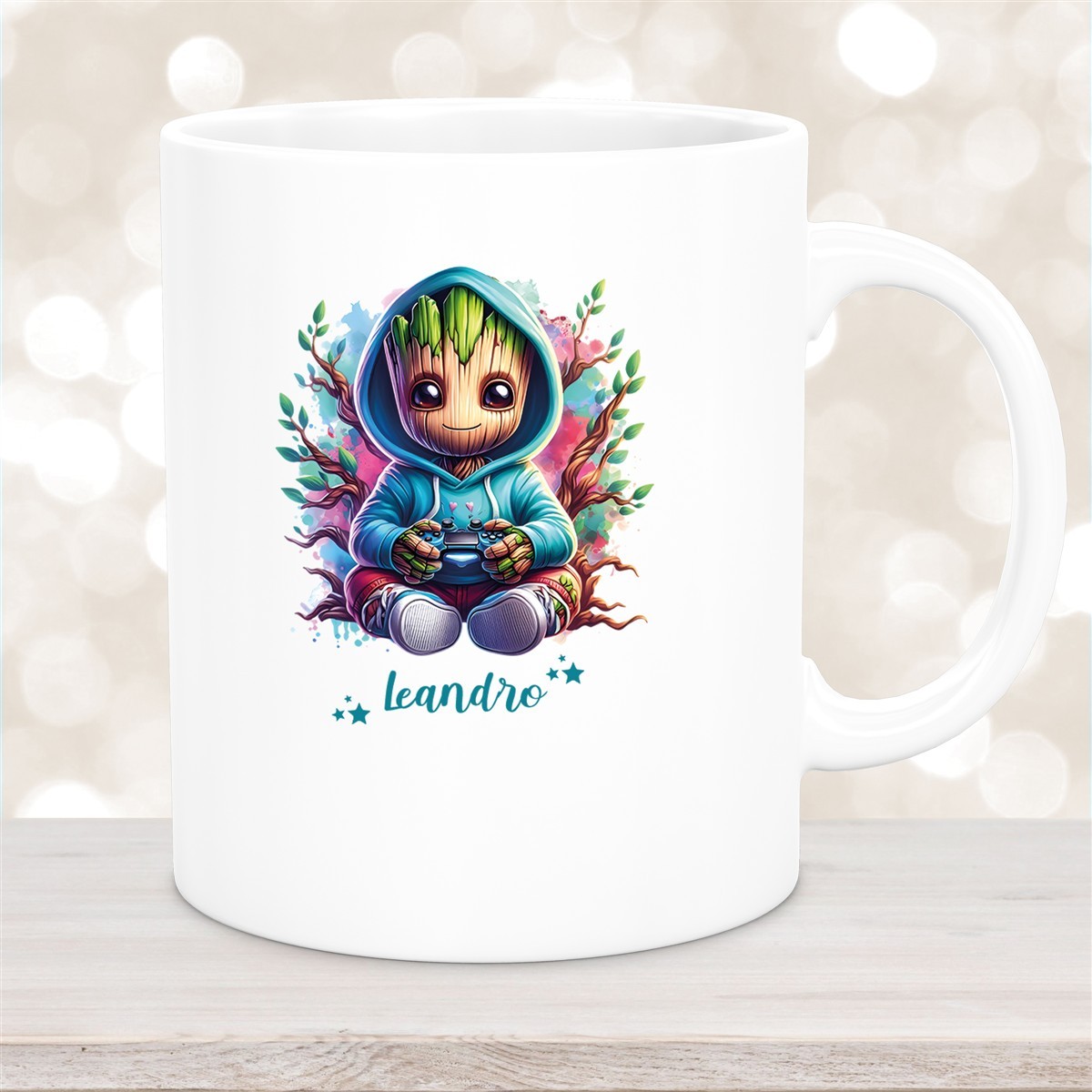 Tasse Wunschname Baby-Groot #6 Keramik Kinderbecher personalisiert Weiß