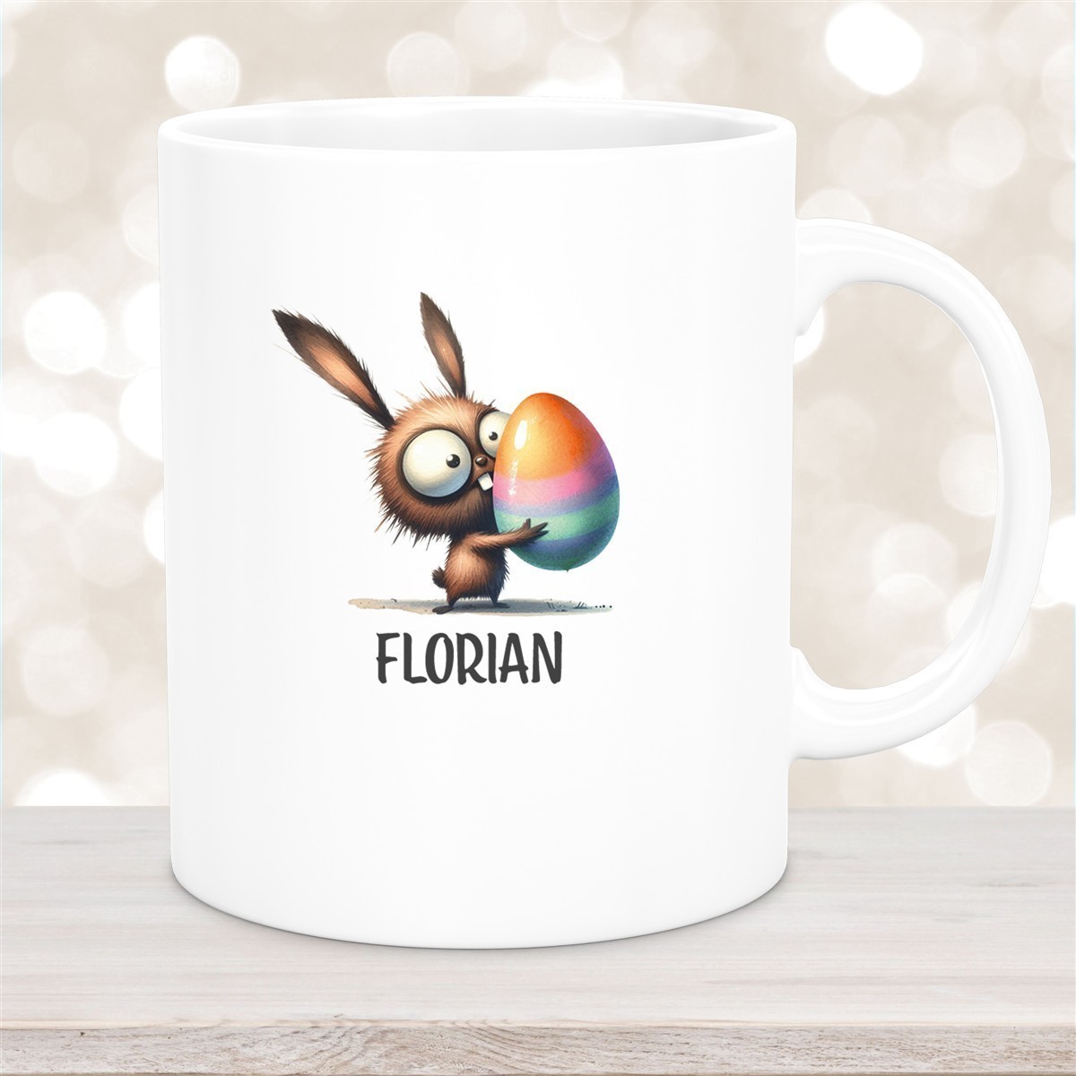 Tasse Ostern - Hase #6 Wunschnamen Keramik personalisiert versch. Farben