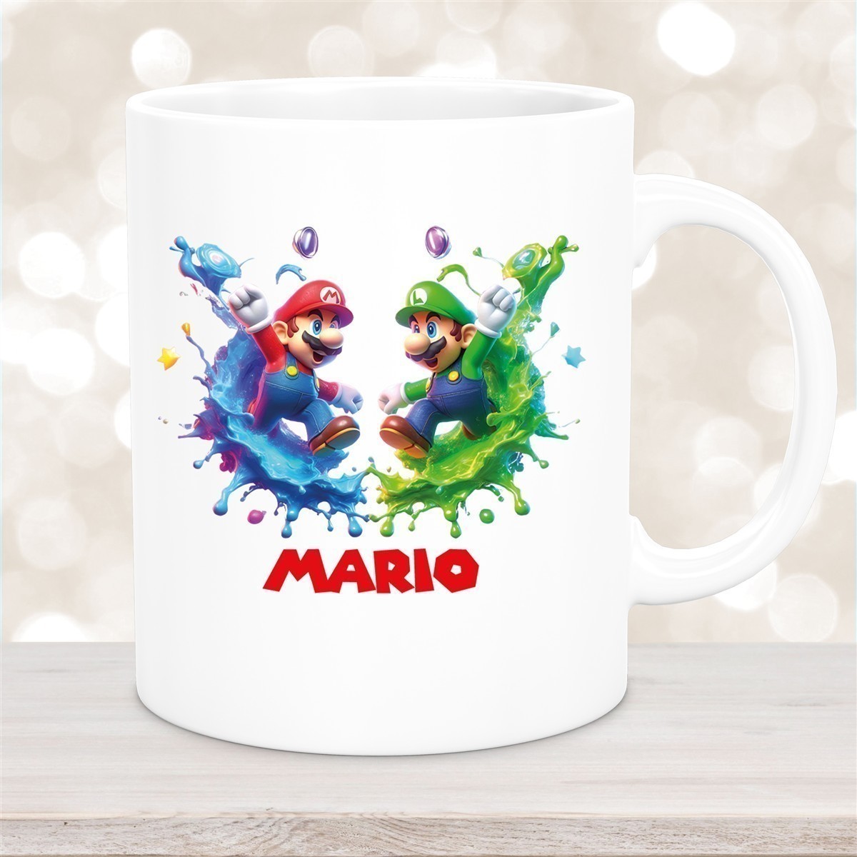 Tasse Wunschname Super-Mario #7 Keramik Kinderbecher personalisiert Weiß Tasse Wunschname Super-Mario #7 Keramik Kinderbecher personalisiert versch. Farben