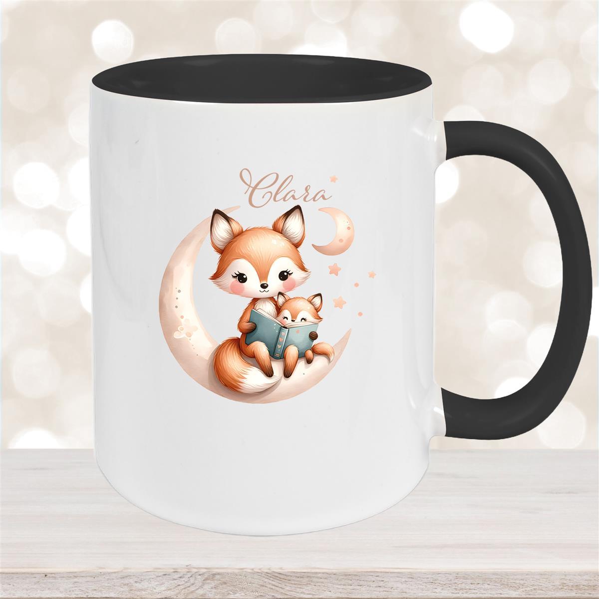 Tasse Wunschname Fuchs #2 Keramik Kinderbecher  versch. Farben