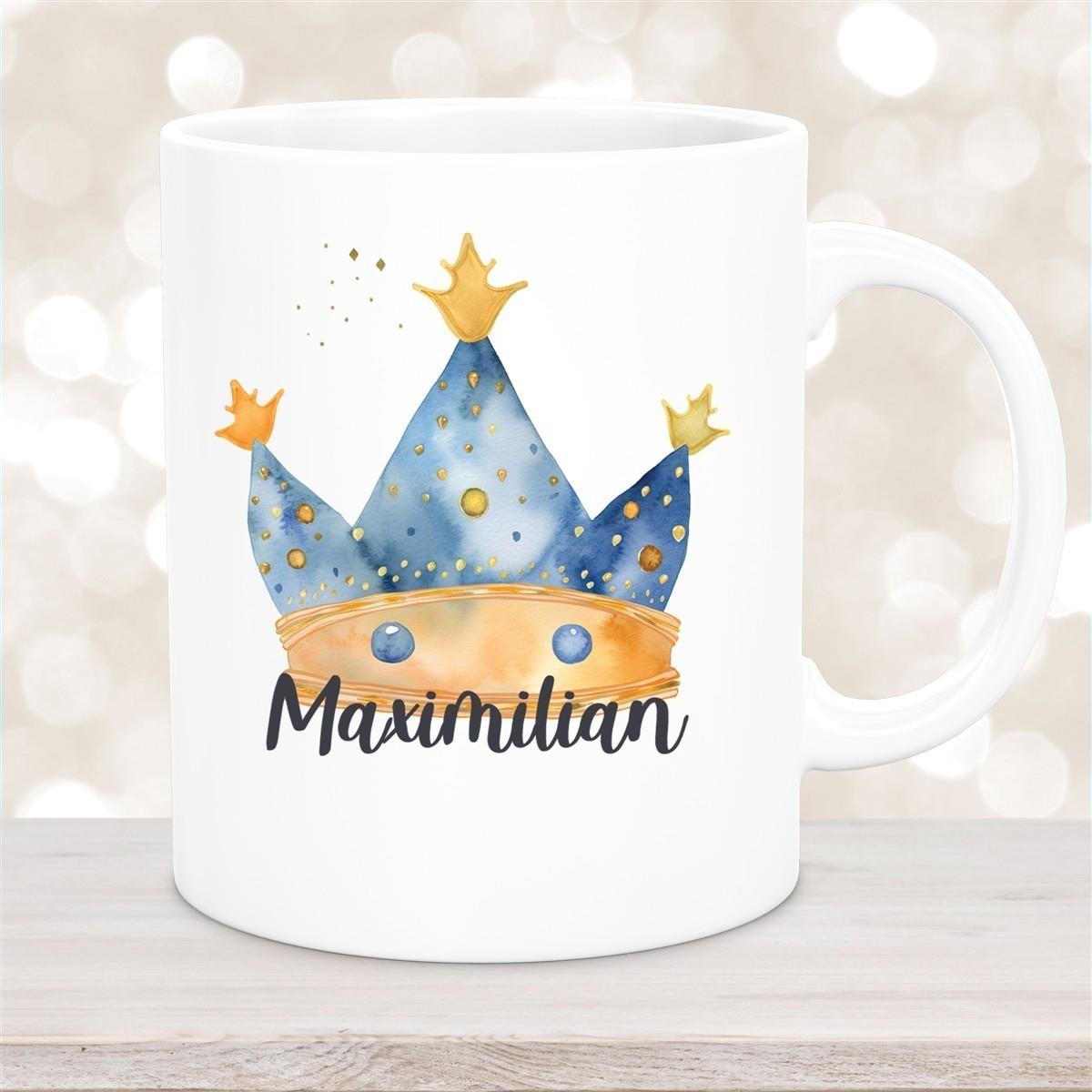 Tasse Prinz Krone 1 Wunschname Keramik Kinderbecher personalisiert versch. Farben